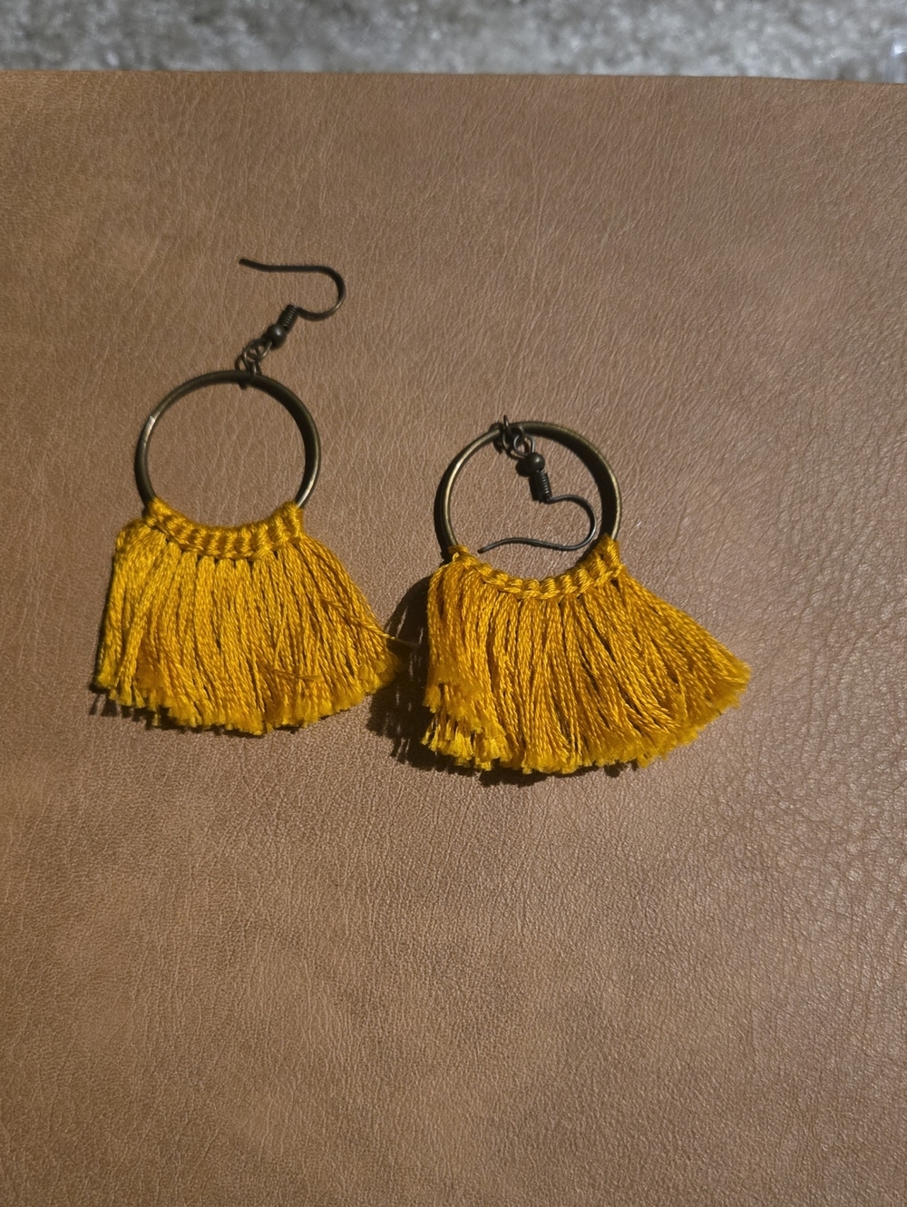 Yellow Fringe Hoop Earrings - Women Jewelry